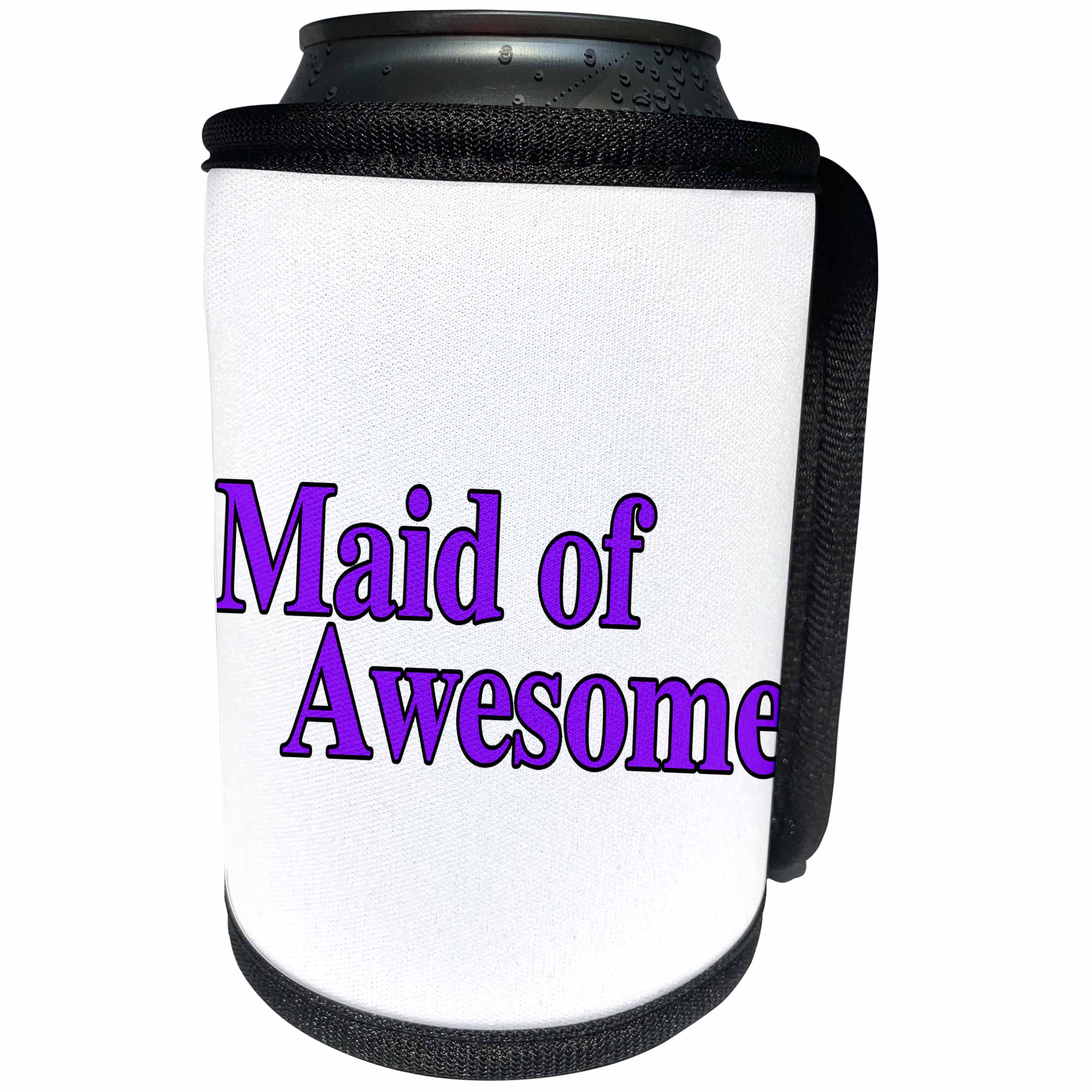 3dRose Maid of Honor - Maid of Awesome Purple - Can Cooler Bottle Wrap (cc_261021)