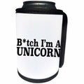 3dRose Unicorn - Btch Im A Unicorn Black - Can Cooler Bottle Wrap (cc_261025)