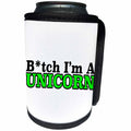 3dRose Unicorn - Btch Im A Unicorn Green - Can Cooler Bottle Wrap (cc_261028)