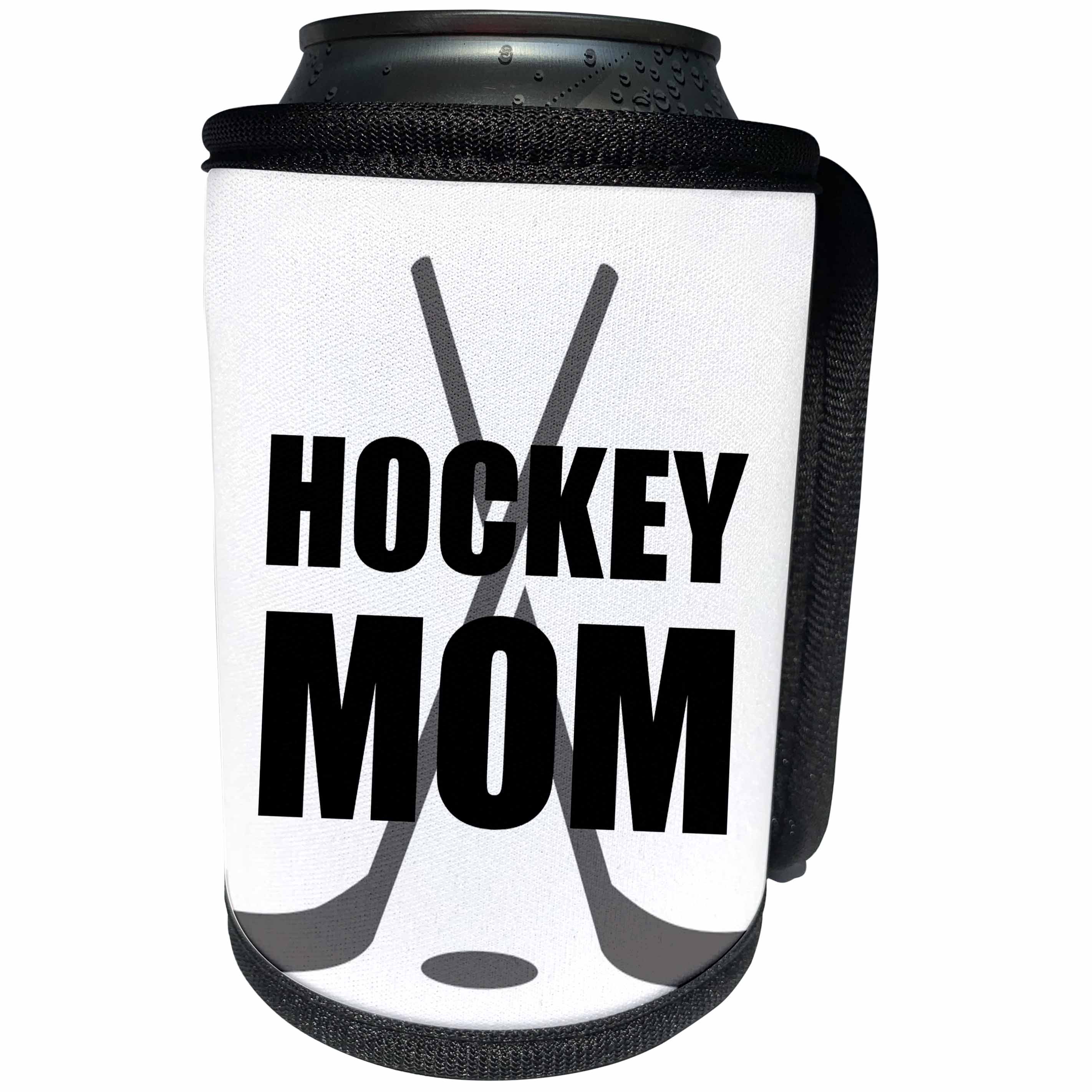 3dRose Ice Hockey - Hockey Mom Black - Can Cooler Bottle Wrap (cc_261032)