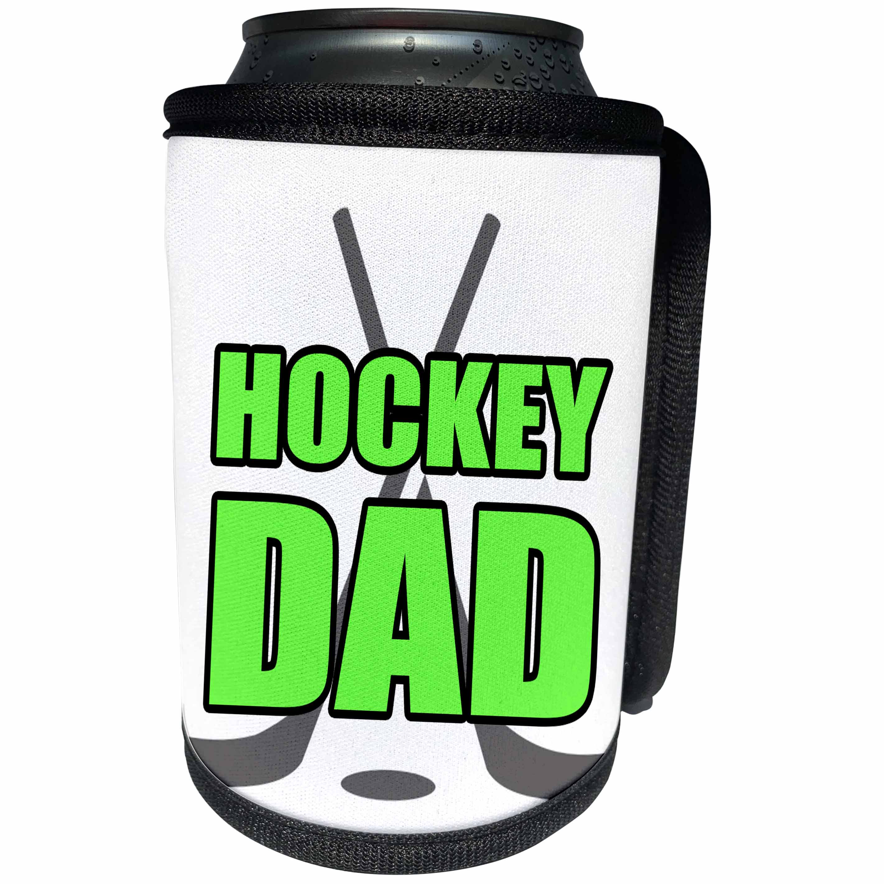 3dRose Ice Hockey - Hockey Dad Red - Can Cooler Bottle Wrap (cc_261041)