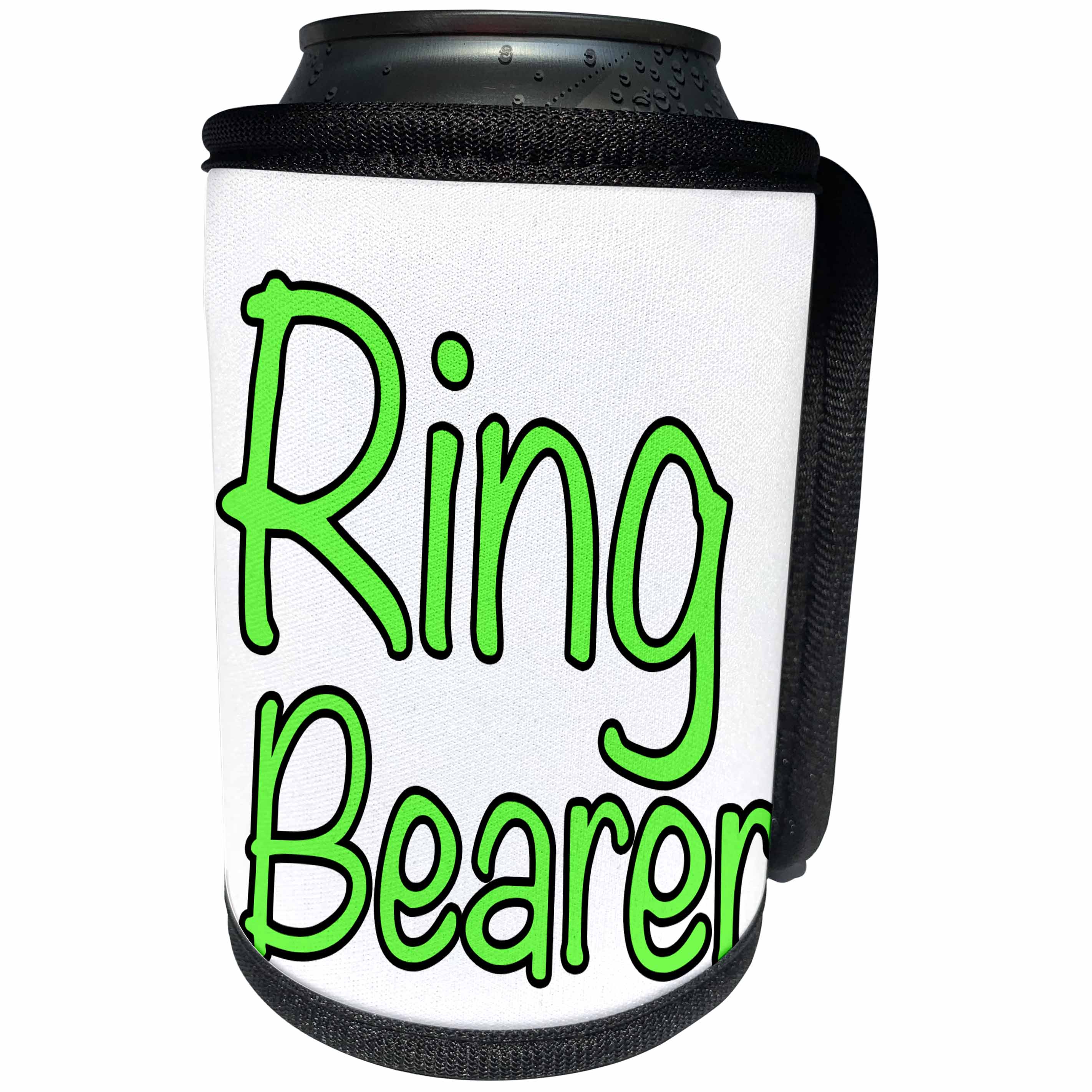 3dRose Ring Bearer - Ring Bearer Green - Can Cooler Bottle Wrap (cc_261044)