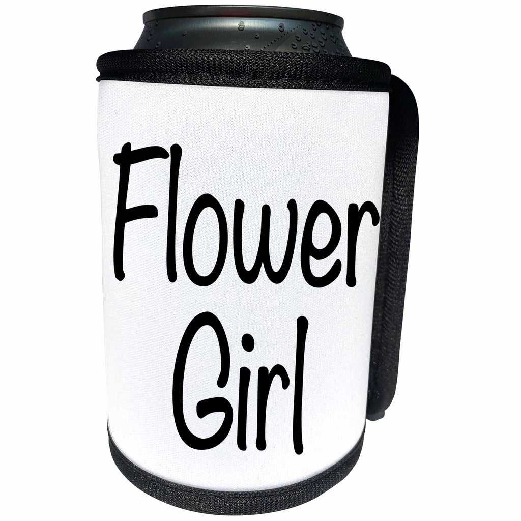 3dRose Flower Girl - Flower Girl Black - Can Cooler Bottle Wrap (cc_261047)