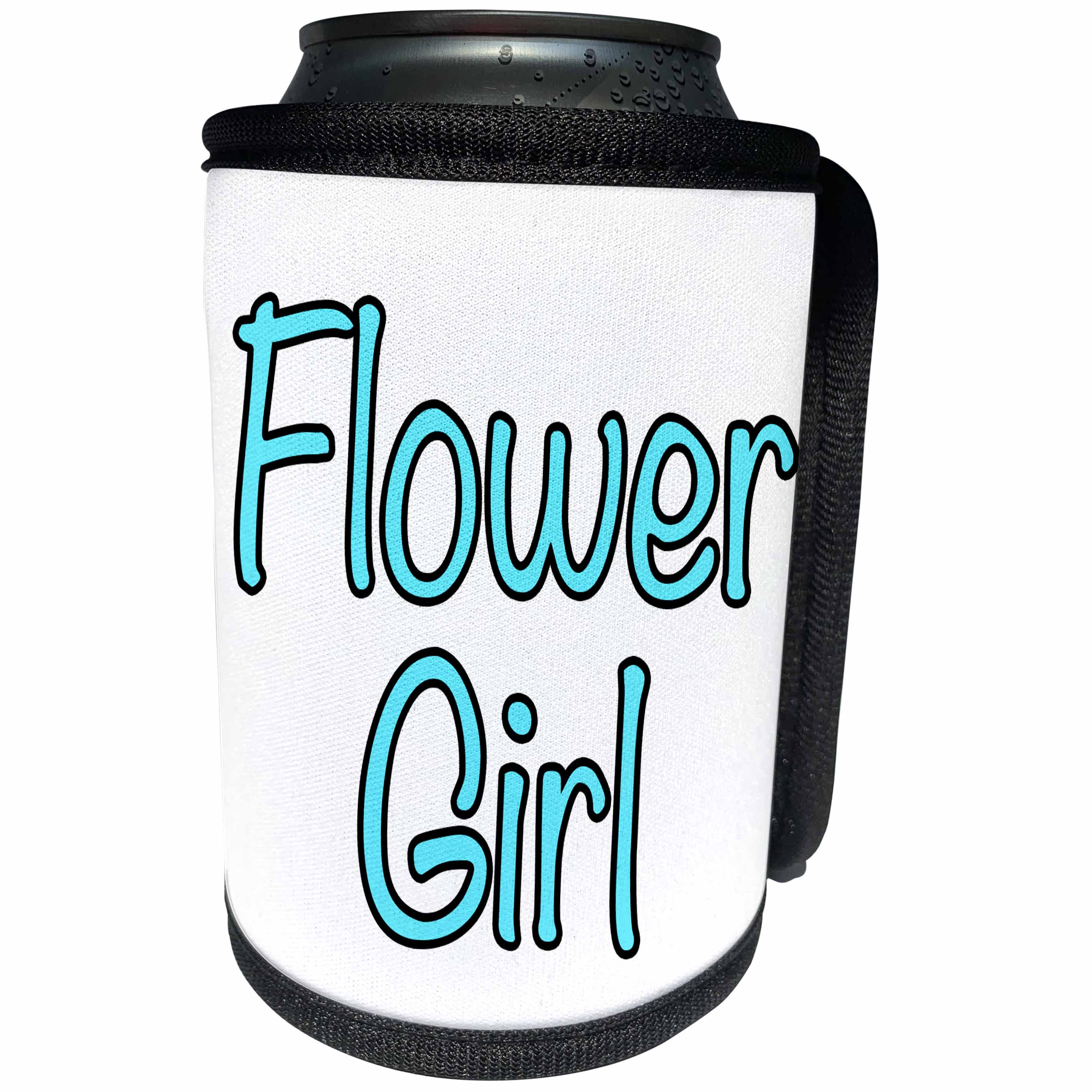 3dRose Flower Girl - Flower Girl Turquoise - Can Cooler Bottle Wrap (cc_261051)