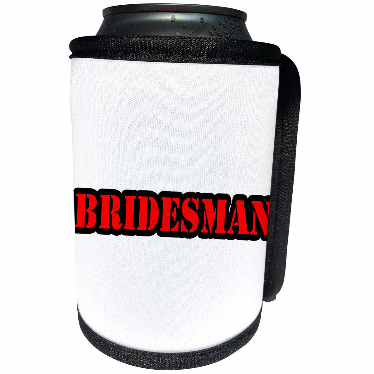 3dRose Bridesmaid Man - Bridesman Red - Can Cooler Bottle Wrap (cc_261054)