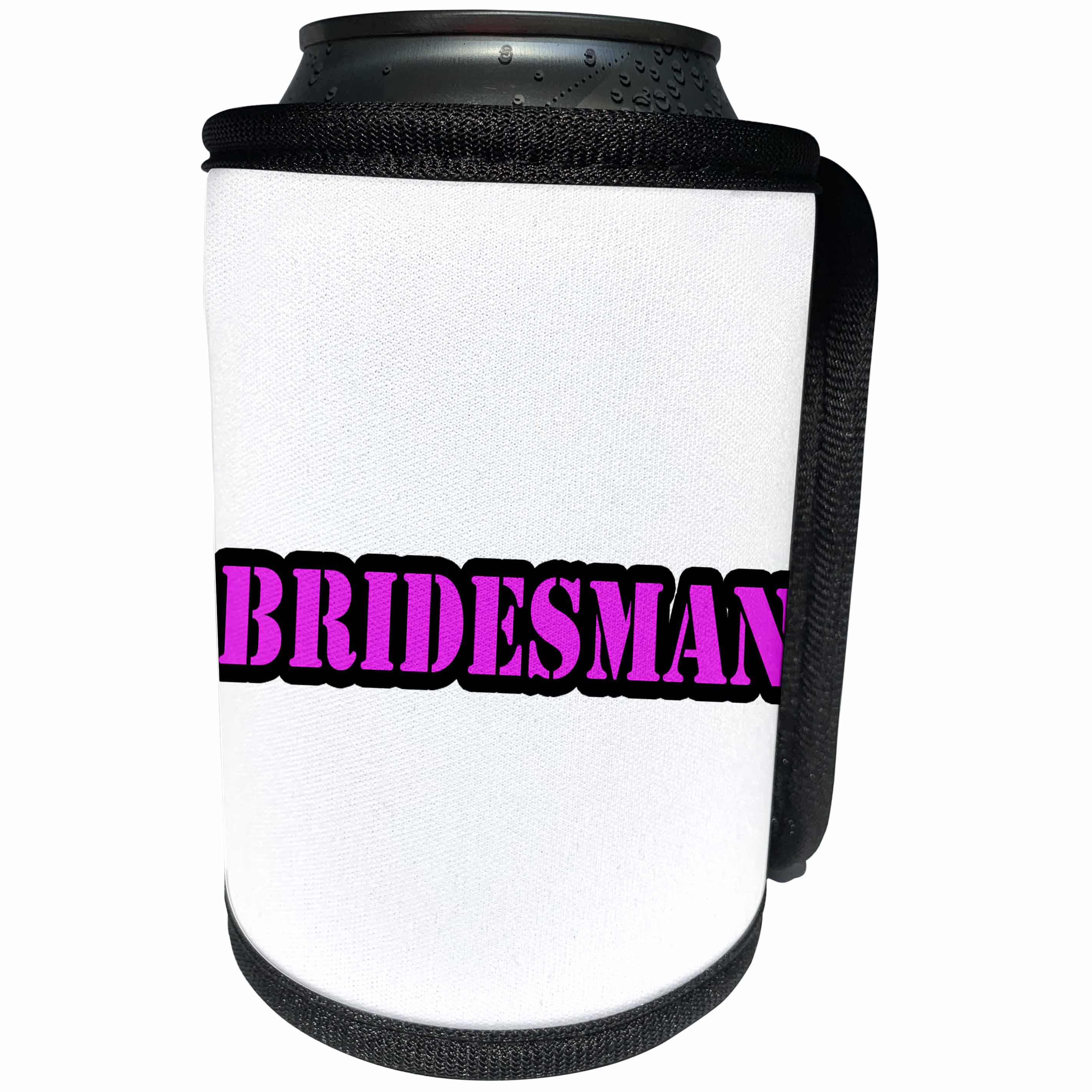 3dRose Bridesmaid Man - Bridesman Pink - Can Cooler Bottle Wrap (cc_261055)