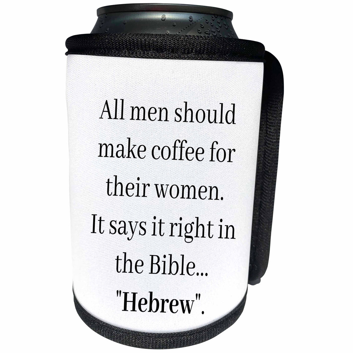 3dRose BrooklynMeme Sayings - Men should make coffee for their women - Can Cooler Bottle Wrap (cc_261179)