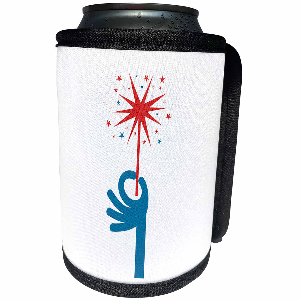 3dRose BrooklynMeme Celebrate - 4th of July sparkler - Can Cooler Bottle Wrap (cc_261208)