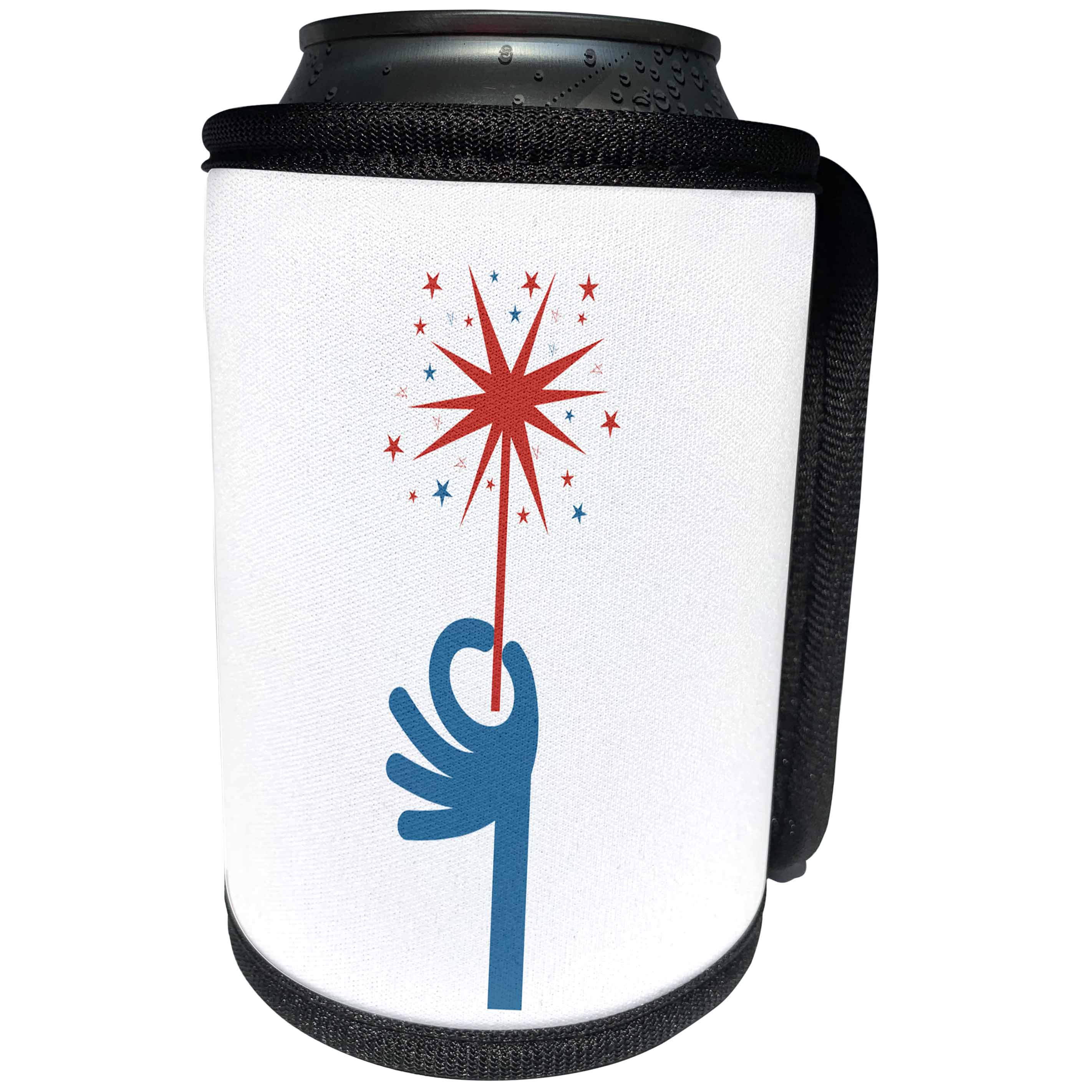 3dRose BrooklynMeme Celebrate - 4th of July sparkler - Can Cooler Bottle Wrap (cc_261208)