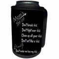 3dRose BrooklynMeme Funny Sayings - Moms shit list with black background - Can Cooler Bottle Wrap (cc_261218)