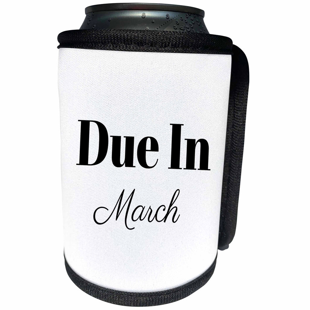 3dRose BrooklynMeme Sayings - Due in March - Can Cooler Bottle Wrap (cc_261222)