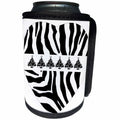 3dRose Patricia Sanders Creations - Christmas Tree Heart Zebra Print - Can Cooler Bottle Wrap (cc_26123)