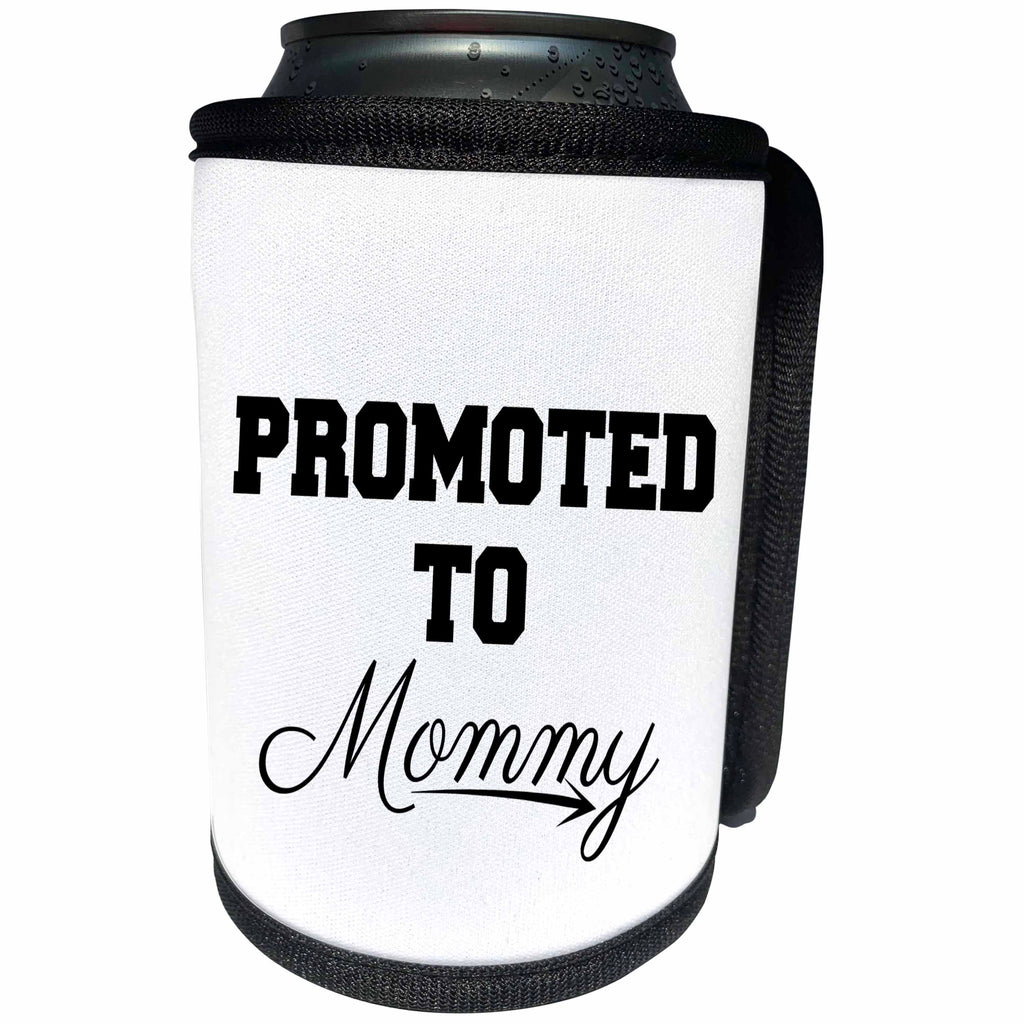 3dRose BrooklynMeme Sayings - Promoted to Mommy - Can Cooler Bottle Wrap (cc_261233)
