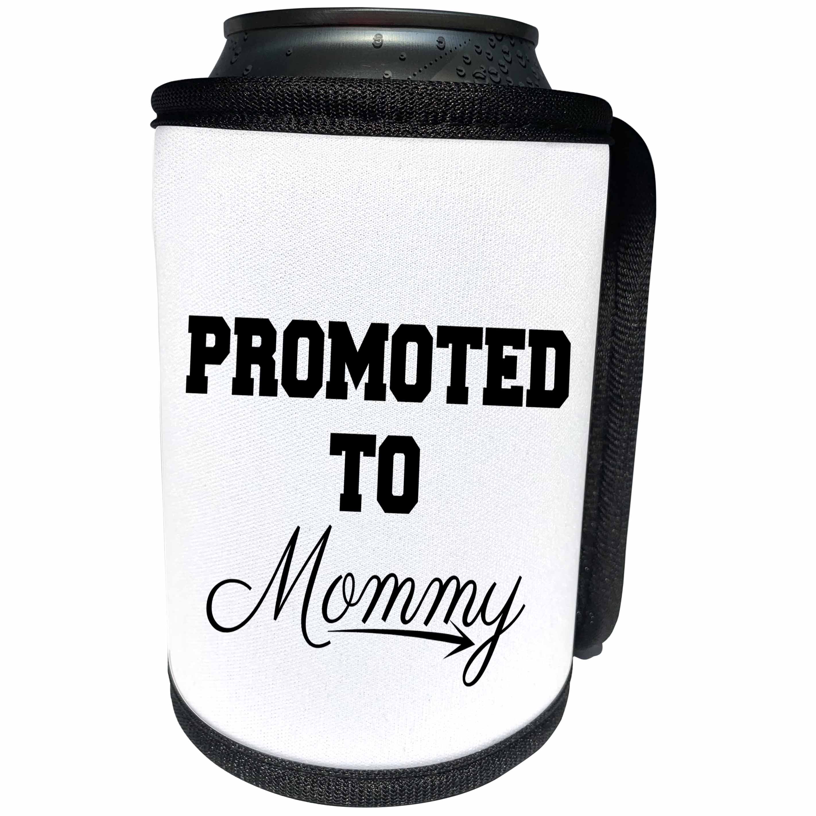 3dRose BrooklynMeme Sayings - Promoted to Mommy - Can Cooler Bottle Wrap (cc_261233)