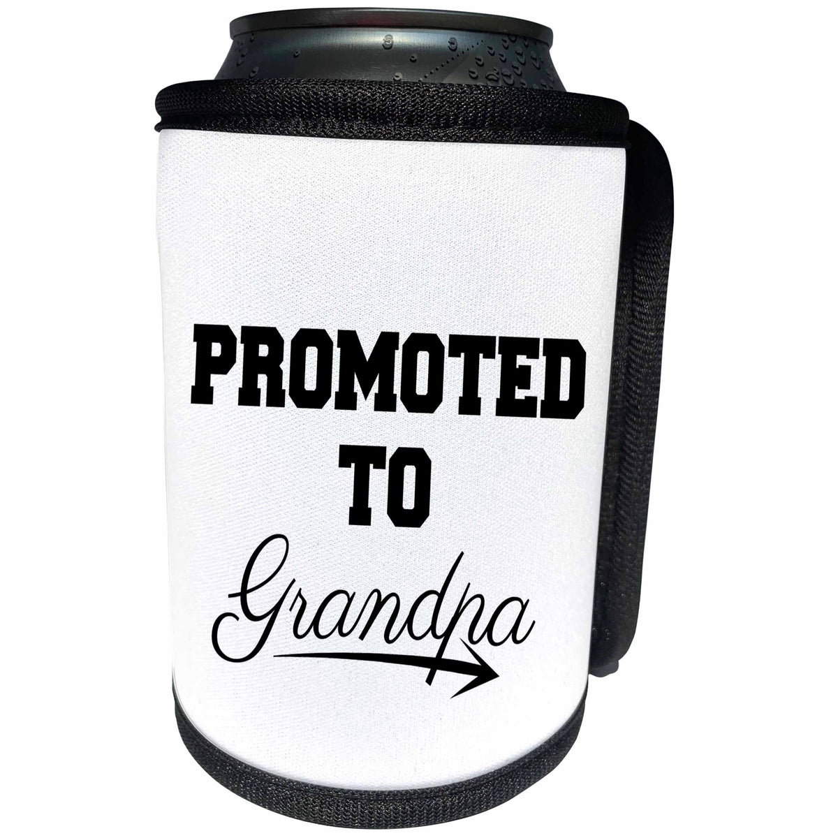 3dRose BrooklynMeme Sayings - Promoted to Grandpa - Can Cooler Bottle Wrap (cc_261234)