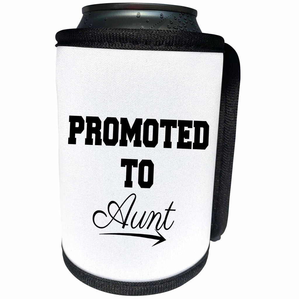 3dRose BrooklynMeme Sayings - Promoted to Aunt - Can Cooler Bottle Wrap (cc_261236)