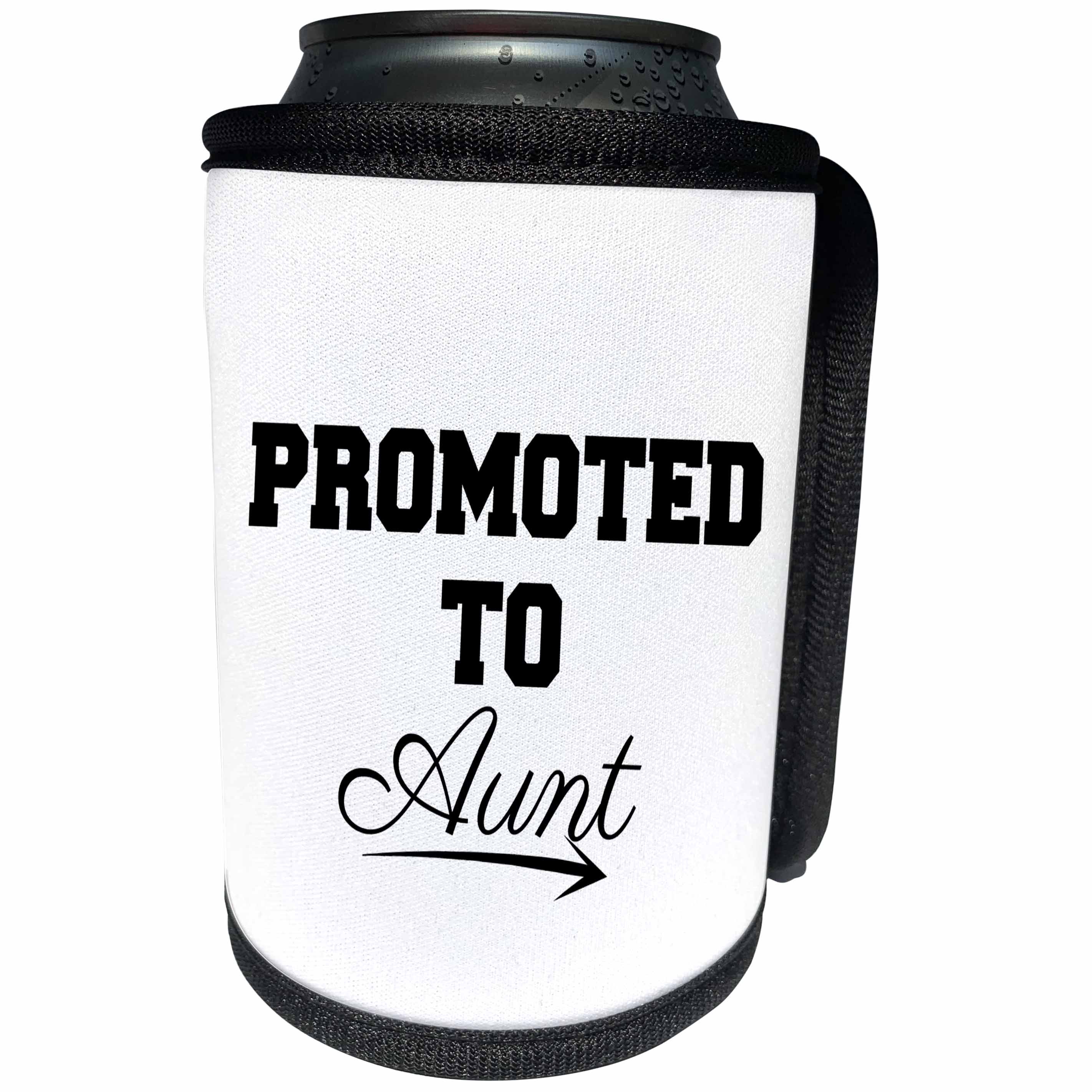 3dRose BrooklynMeme Sayings - Promoted to Aunt - Can Cooler Bottle Wrap (cc_261236)