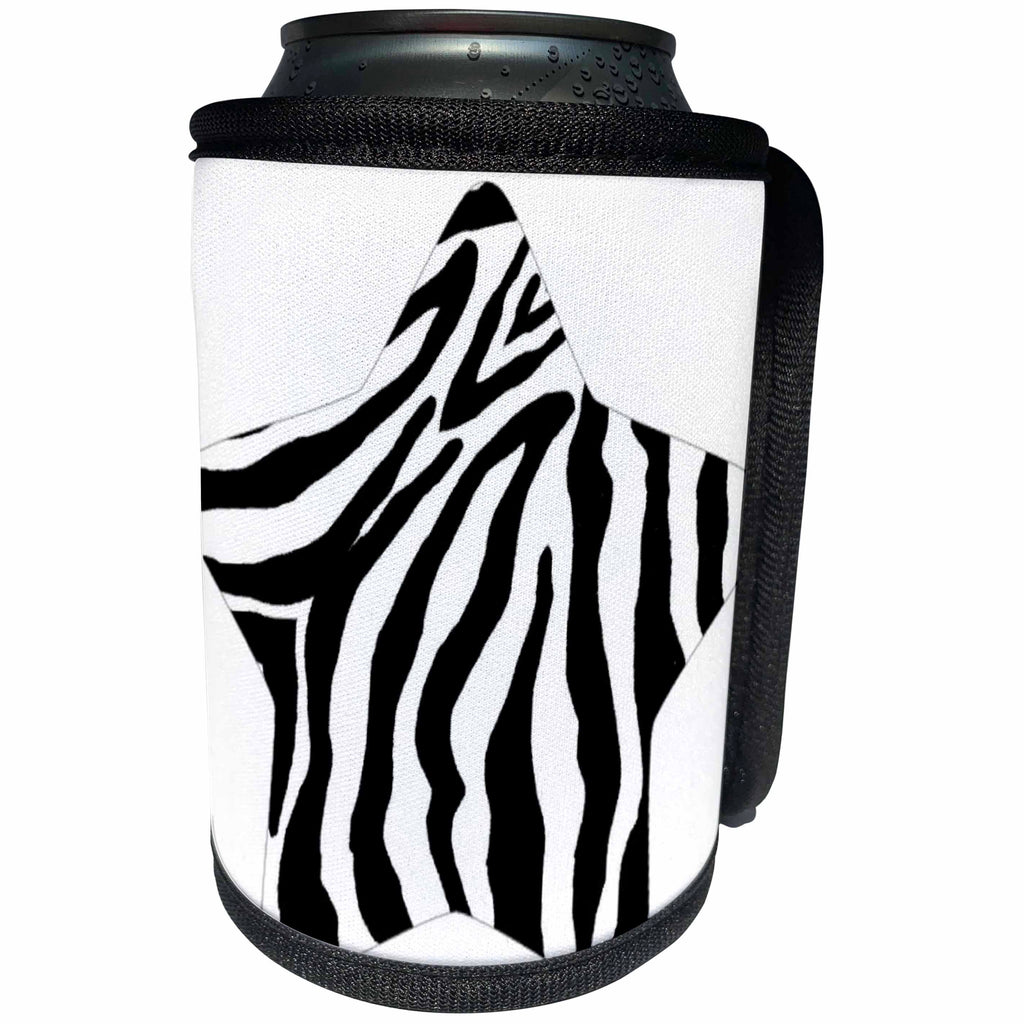 3dRose Patricia Sanders Creations - Shining Star Zebra Print - Can Cooler Bottle Wrap (cc_26126)