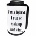 3dRose BrooklynMeme Funny Sayings - I run on makeup and wine - Can Cooler Bottle Wrap (cc_261261)