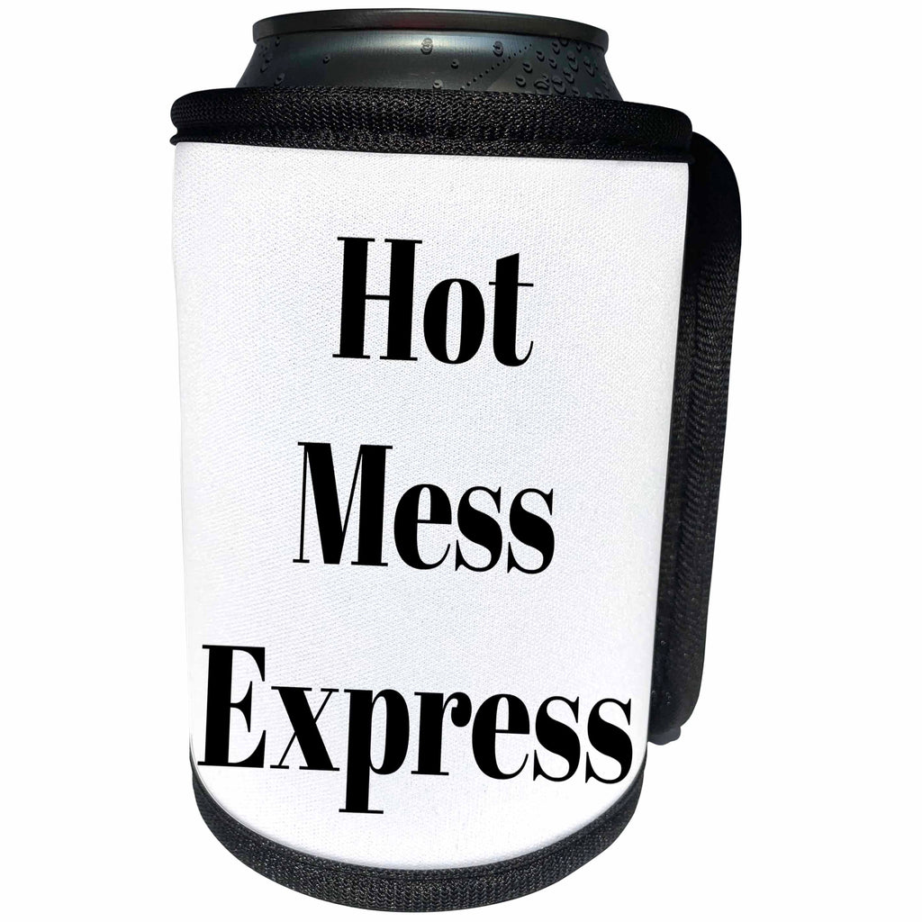 3dRose BrooklynMeme Funny Sayings - Hot Mess Express - Can Cooler Bottle Wrap (cc_261267)
