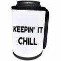 3dRose BrooklynMeme Sayings - Keepin it chill plain text - Can Cooler Bottle Wrap (cc_261274)
