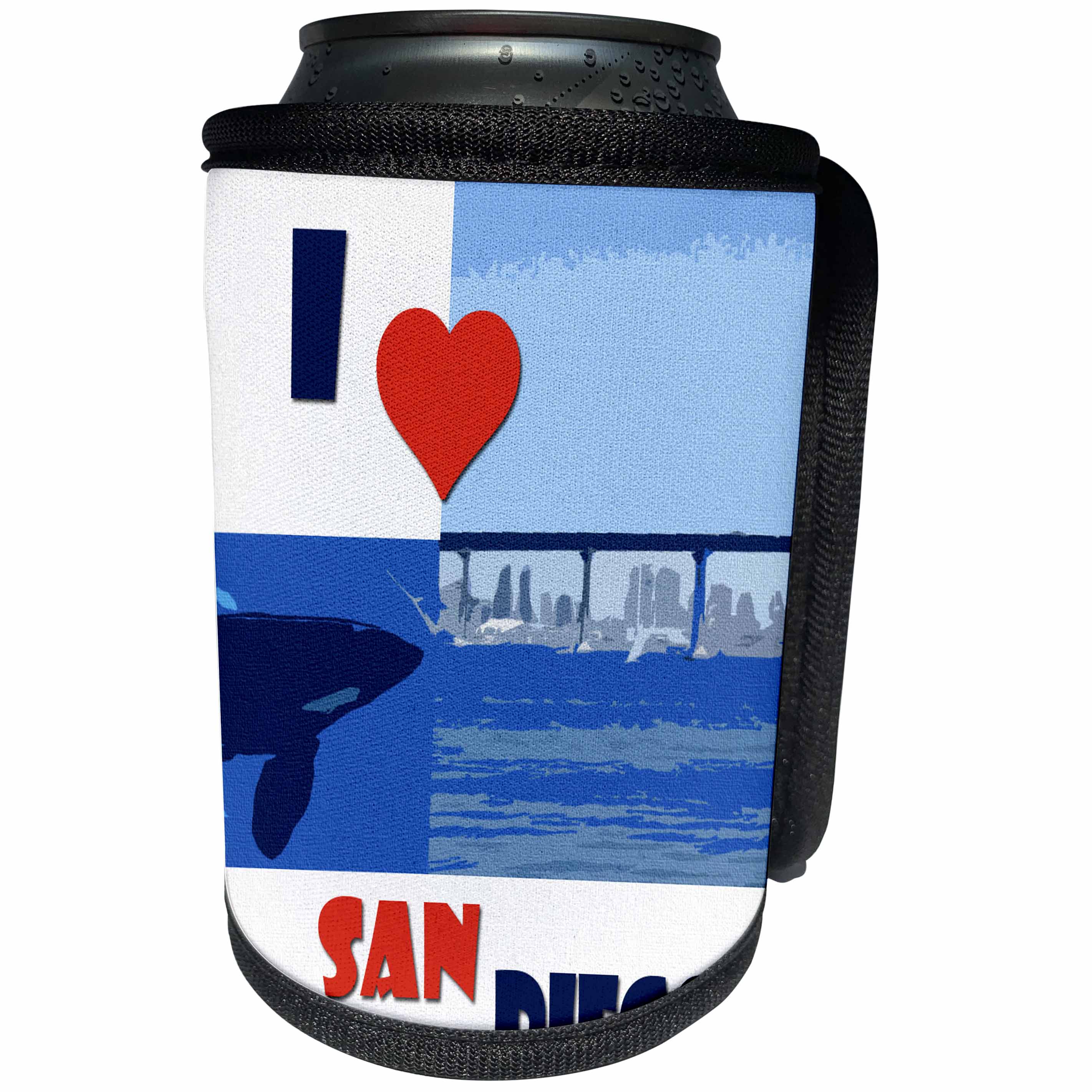 3dRose I Love San Diego. Balboa Park. Coronado Bridge - Can Cooler Bottle Wrap (cc_261282)