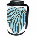 3dRose Patricia Sanders Creations - Aqua Heart Zebra Print - Can Cooler Bottle Wrap (cc_26130)