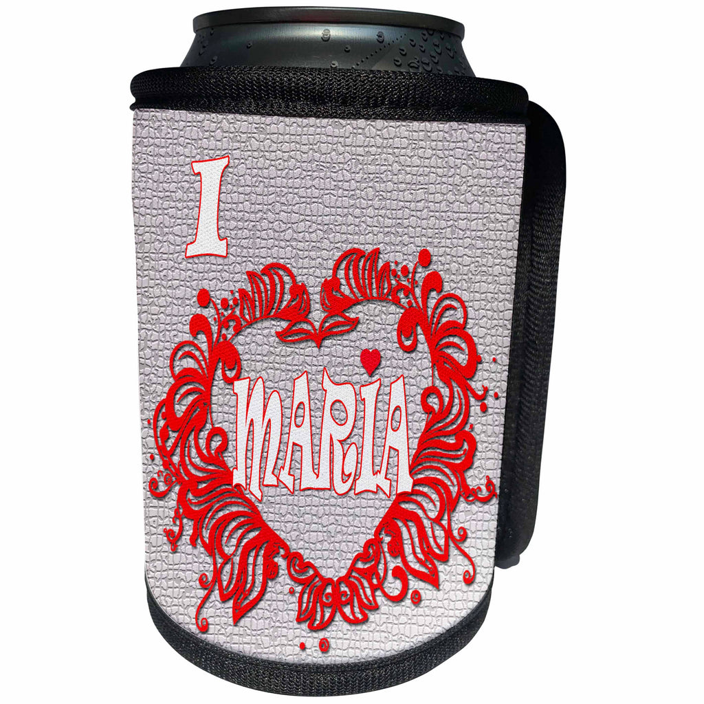 3dRose RinaPiro - Love Quotes - I Love Maria. Love is forever. - Can Cooler Bottle Wrap (cc_261306)
