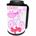 3dRose RinaPiro - Kids - Twins. Girls. Baby shower. Announcement. Cute picture. - Can Cooler Bottle Wrap (cc_261340)