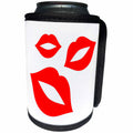 3dRose RinaPiro - Funny Quotes - Red lips. White background. - Can Cooler Bottle Wrap (cc_261345)