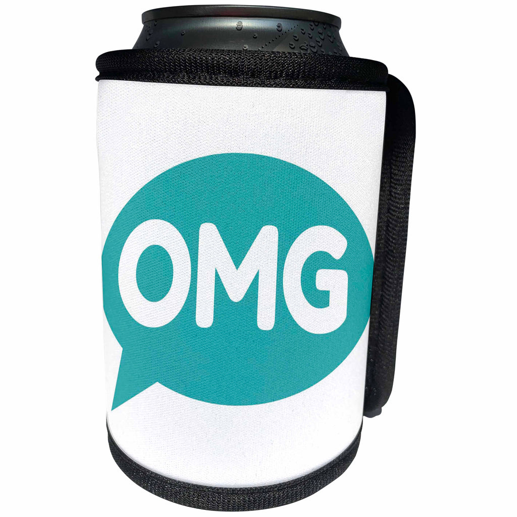 3dRose RinaPiro - Funny Quotes - OMG. Oh my God. - Can Cooler Bottle Wrap (cc_261348)