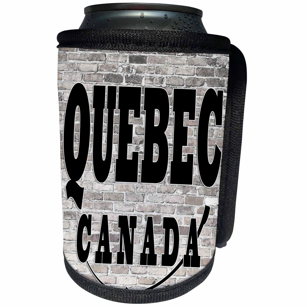 3dRose RinaPiro - Cities around the World - Quebec. Canada. Brick wall. - Can Cooler Bottle Wrap (cc_261440)