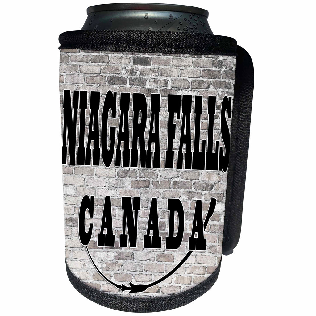 3dRose RinaPiro - Cities around the World - Niagara Falls. Canada. Brick wall. - Can Cooler Bottle Wrap (cc_261441)