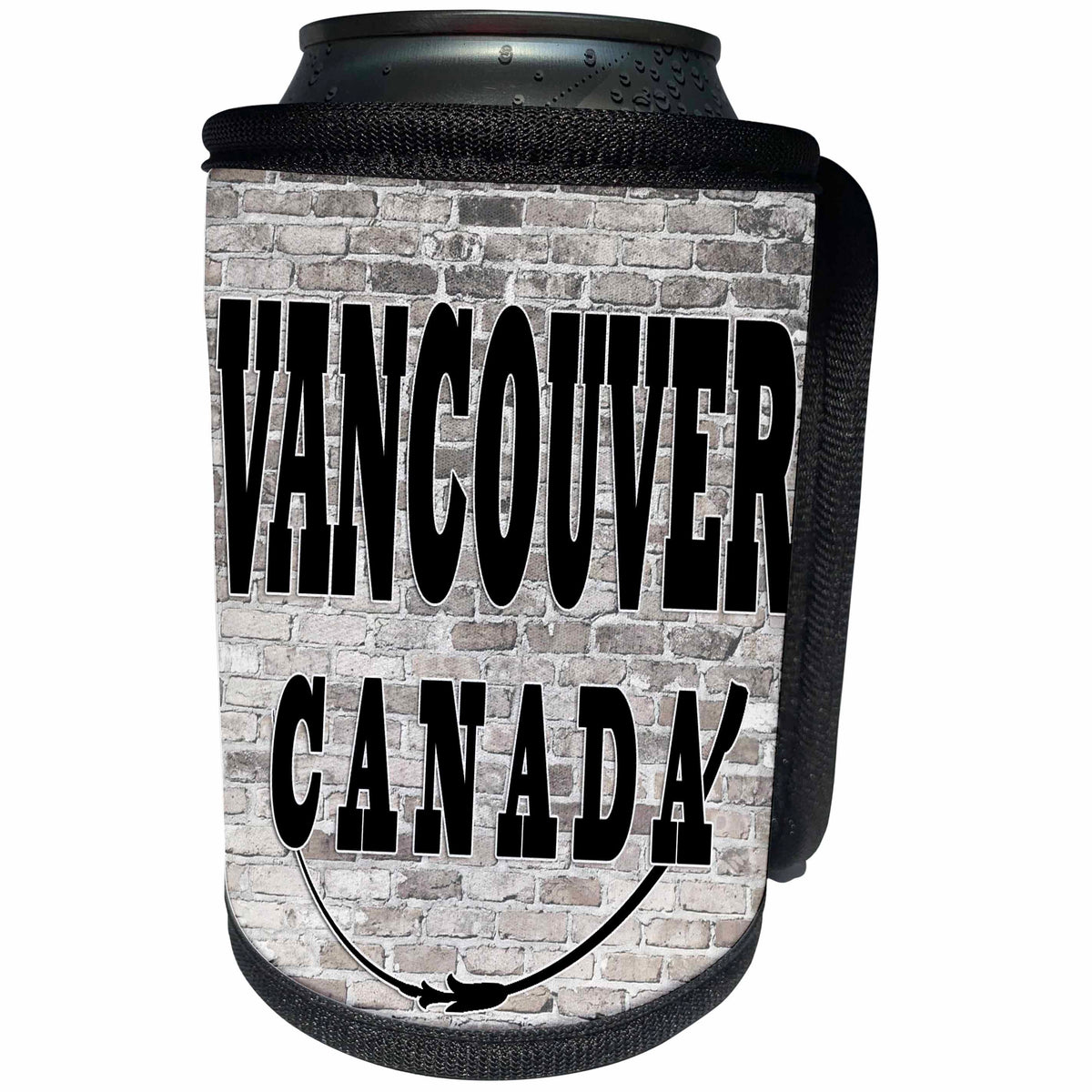 3dRose RinaPiro - Cities around the World - Vancouver. Canada. Brick wall. - Can Cooler Bottle Wrap (cc_261442)