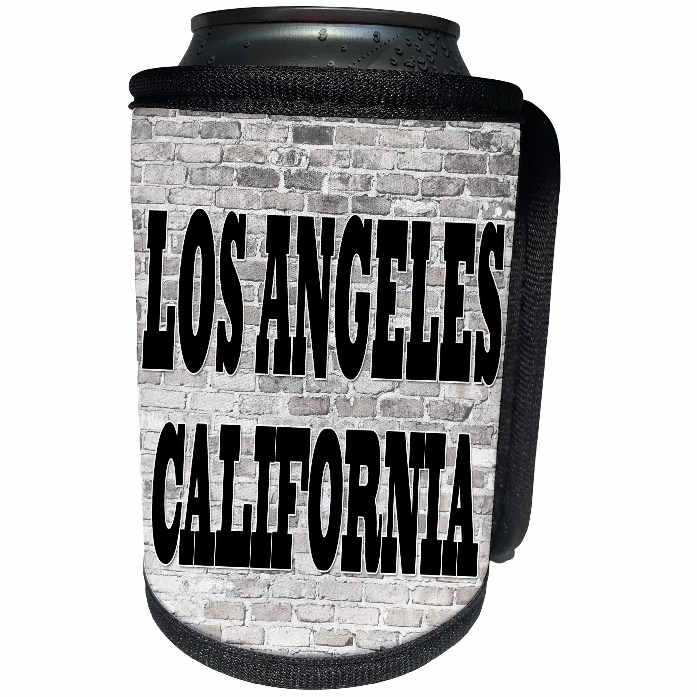 3dRose RinaPiro - Cities around the World - Los Angeles. California. Brick wall. - Can Cooler Bottle Wrap (cc_261446)