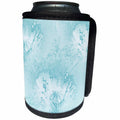 3dRose Patricia Sanders Creations - Aqua Poppy Floral Art - Can Cooler Bottle Wrap (cc_26150)