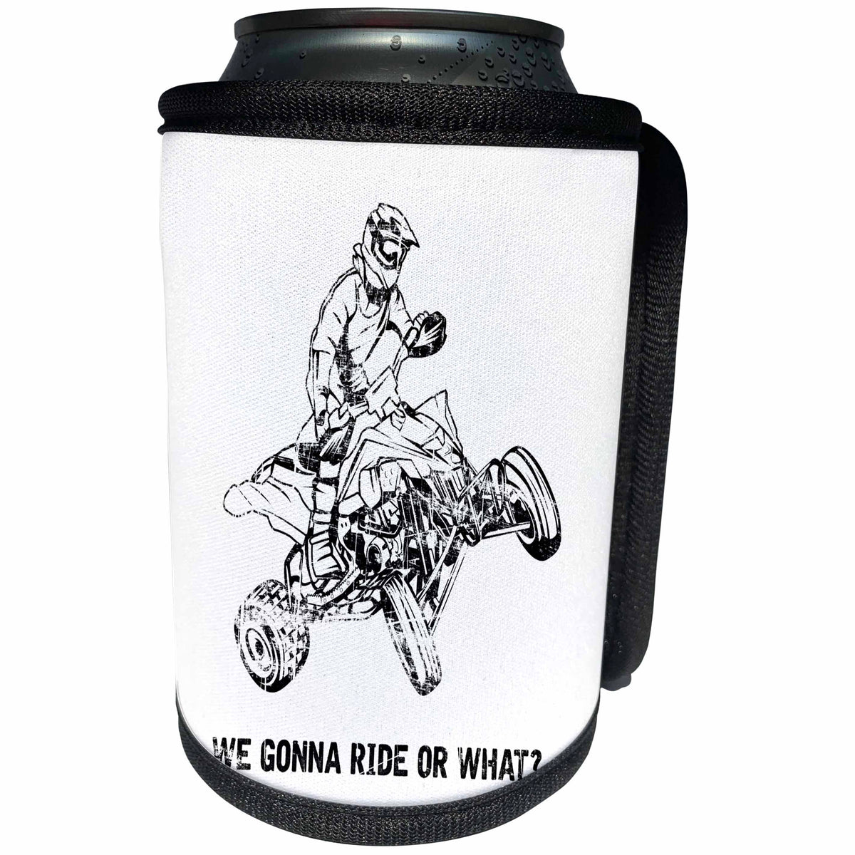 3dRose Carsten Reisinger - Illustrations - We gonna ride or what Cool ATV Quad Bike Offroad Action - Can Cooler Bottle Wrap (cc_261504)