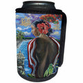 3dRose Melissa A. Torres Art Puerto Rican Art - Image of Woman with Puerto Rican imagery - Can Cooler Bottle Wrap (cc_261559)