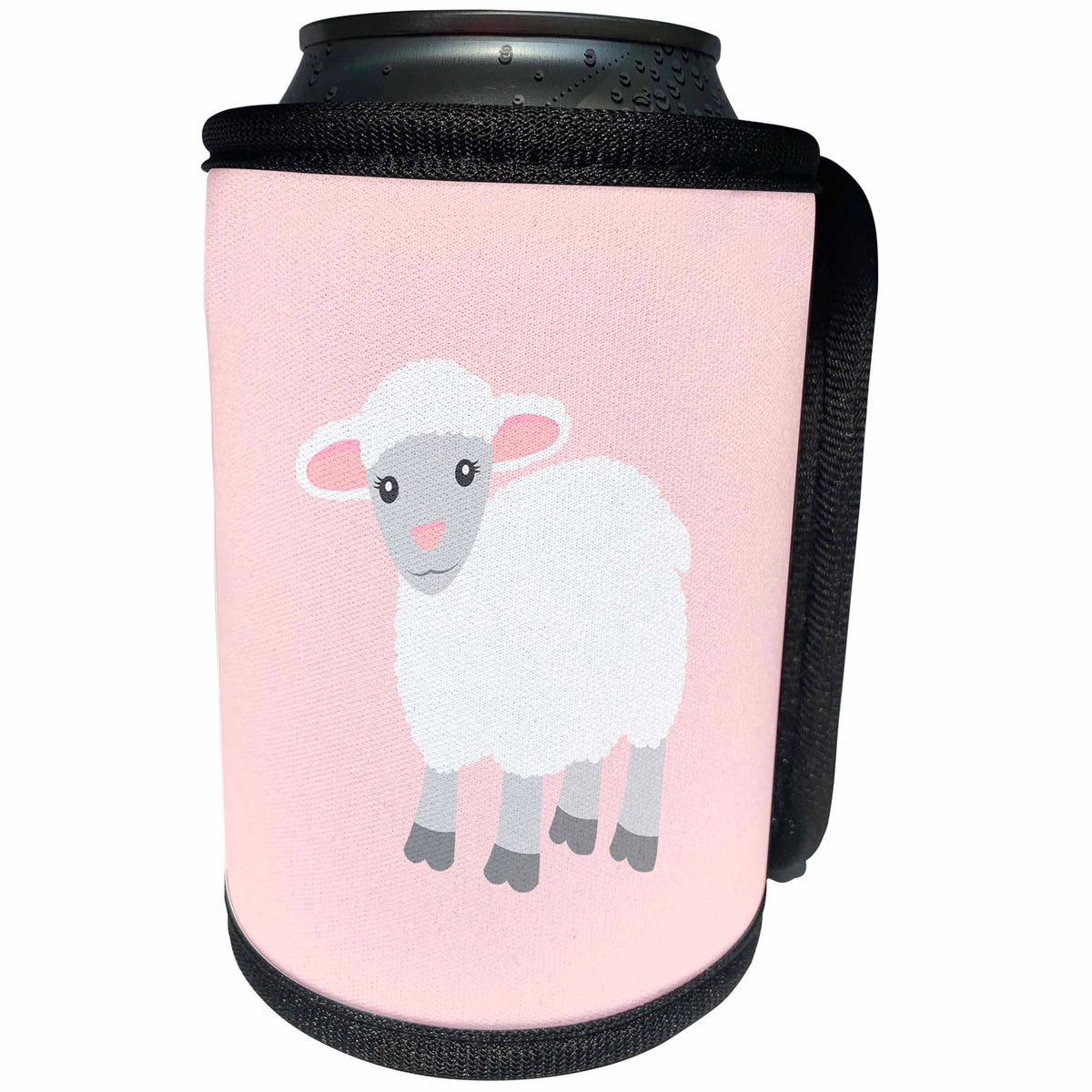 3dRose Janna Salak Designs Kids Stuff - Little Lamb Soft Pink - Can Cooler Bottle Wrap (cc_261569)