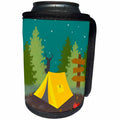 3dRose Janna Salak Designs Nature and Spirituality - Camping Scene - Can Cooler Bottle Wrap (cc_261571)