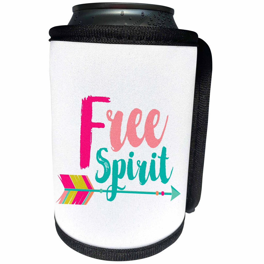 3dRose Janna Salak Designs Inspirational Art - Free Spirit - Can Cooler Bottle Wrap (cc_261574)