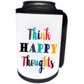 3dRose Janna Salak Designs Inspirational Art - Think Happy Thoughts - Can Cooler Bottle Wrap (cc_261576)