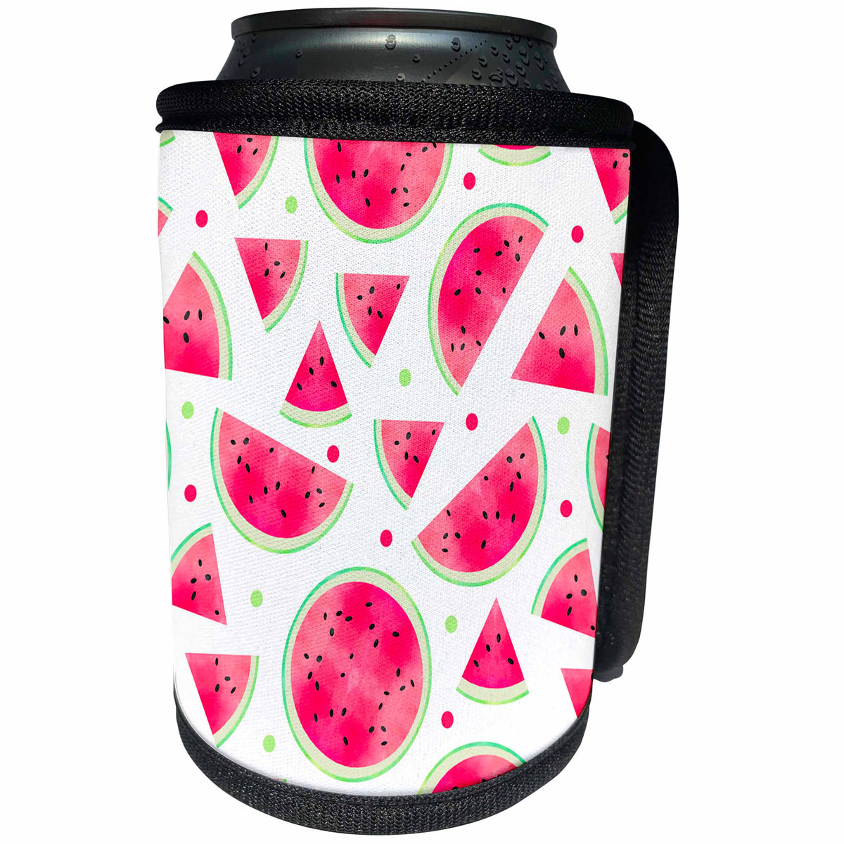 3dRose Janna Salak Designs Food and Drink - Watercolor Watermelon Pattern - Can Cooler Bottle Wrap (cc_261578)