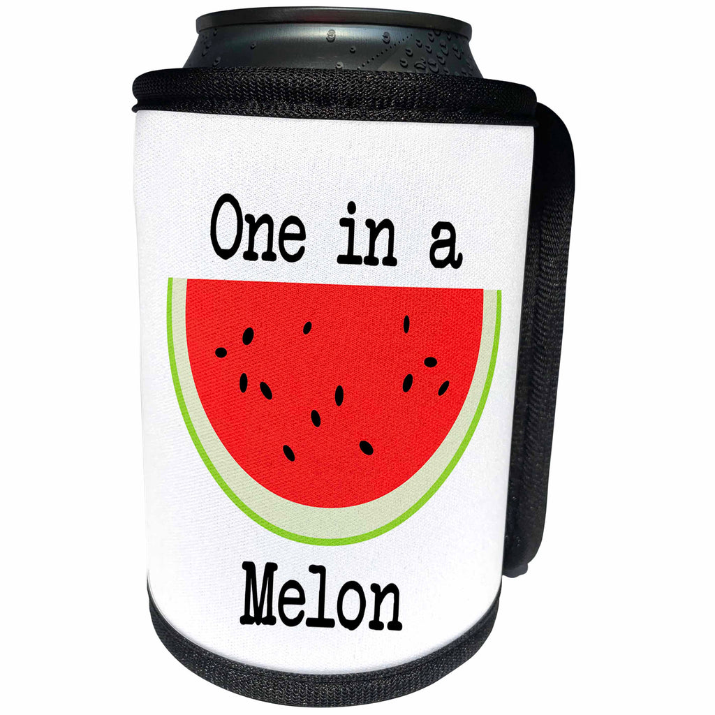 3dRose Janna Salak Designs Inspirational Art - One in a Melon - Watermelon - Can Cooler Bottle Wrap (cc_261579)