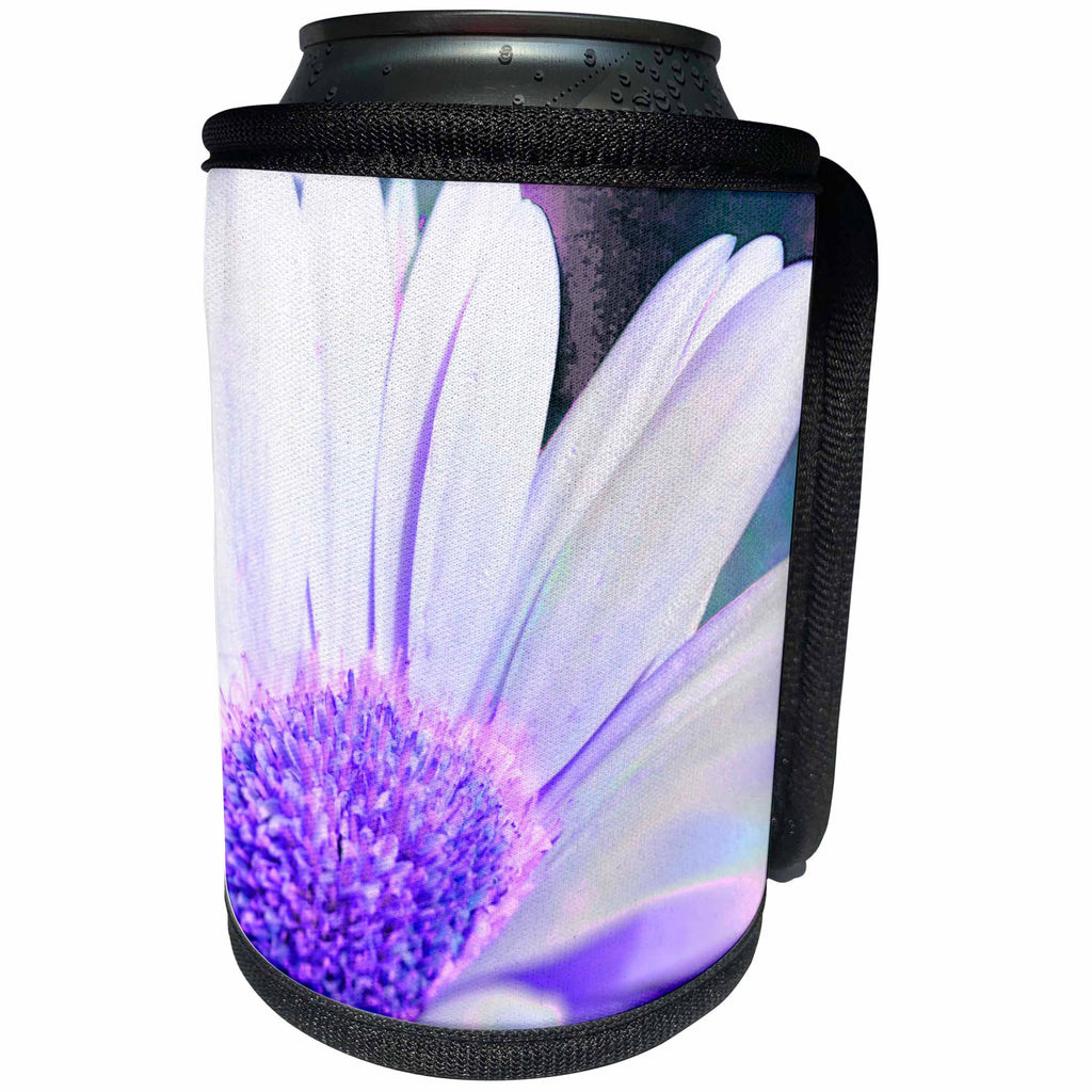 3dRose Patricia Sanders Creations - Purple Gerbera Daisy Floral Art - Can Cooler Bottle Wrap (cc_26161)