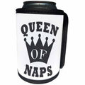 3dRose Janna Salak Designs Text Art - Queen of Naps - Can Cooler Bottle Wrap (cc_261610)