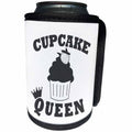 3dRose Janna Salak Designs Text Art - Cupcake Queen - Can Cooler Bottle Wrap (cc_261614)