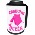 3dRose Janna Salak Designs Text Art - Camping Queen - Can Cooler Bottle Wrap (cc_261622)