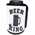 3dRose Janna Salak Designs Text Art - Beer King - Can Cooler Bottle Wrap (cc_261624)