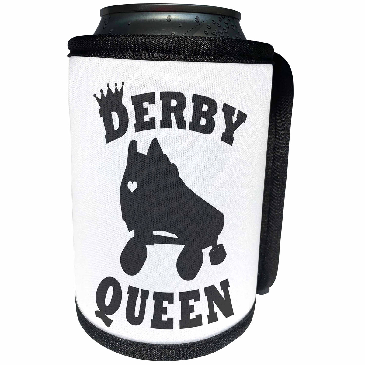 3dRose Janna Salak Designs Text Art - Roller Derby Queen - Can Cooler Bottle Wrap (cc_261625)